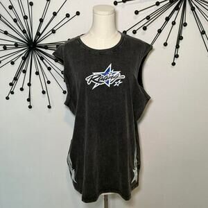 ROMWE acid wash graphic muscle tank size XL